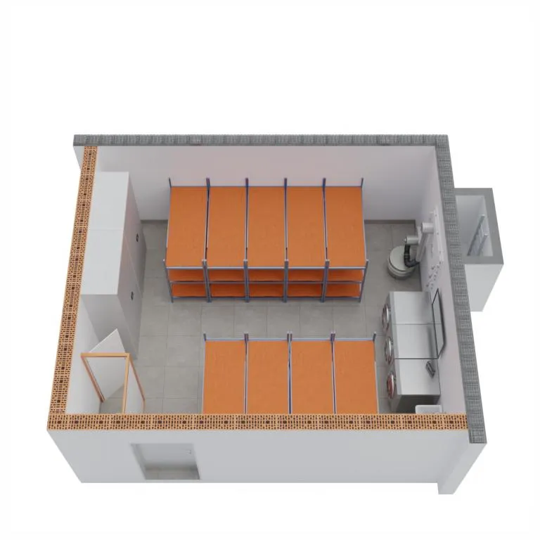 Grundriss Süd — Krisenfall